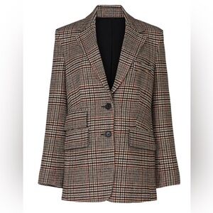 Thakoon Collective Brown Plaid Blazer Preppy Sz 2  $350